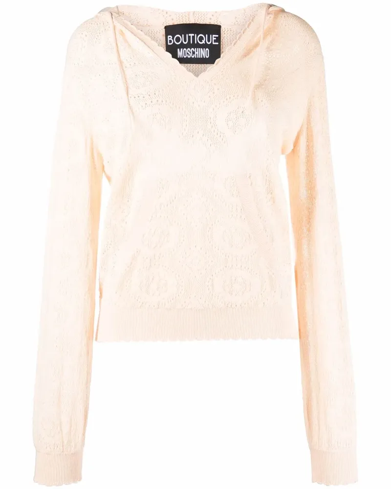 Moschino Gemusterter Hoodie - Nude Nude