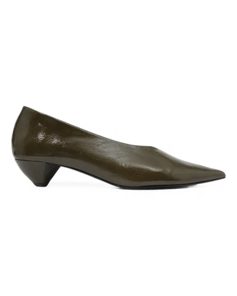 BIMBA Y LOLA green leather low heel court shoes - Grün Grün