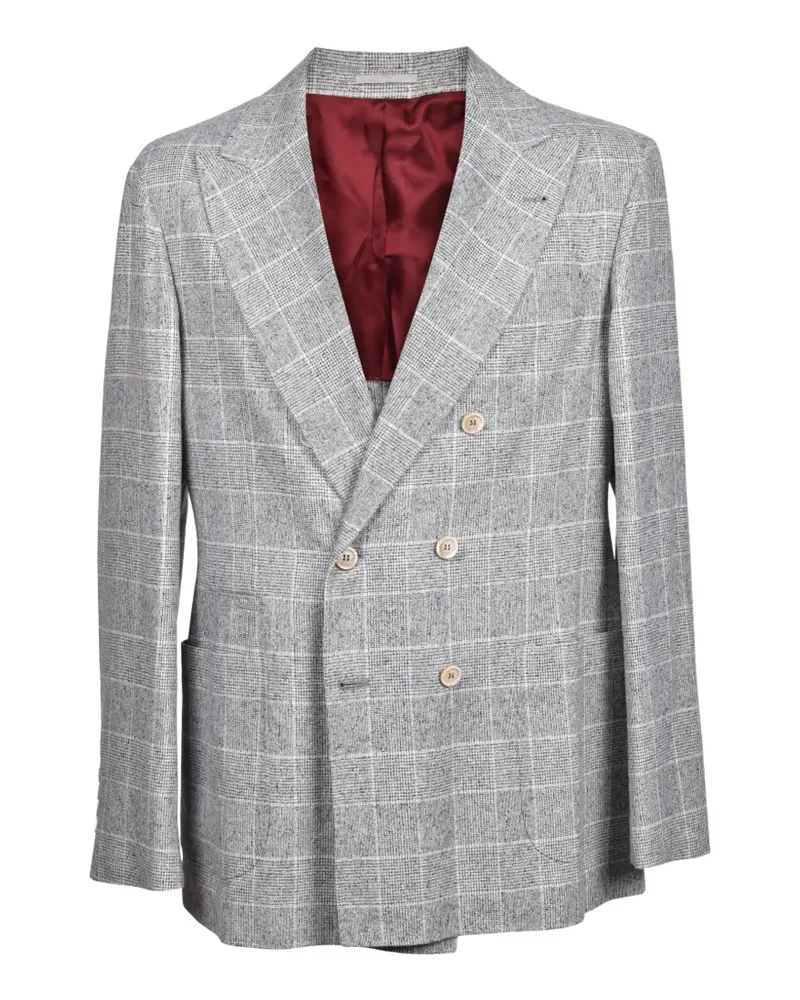Brunello Cucinelli check double-breasted blazer - Grau Grau