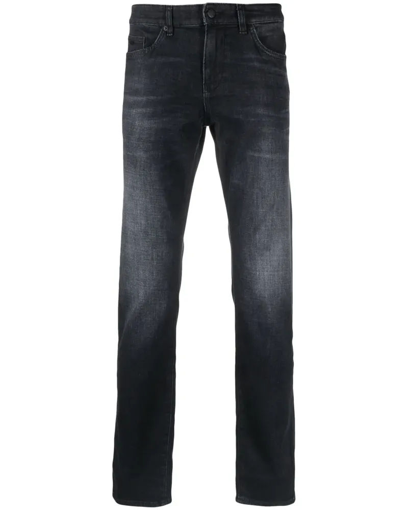 HUGO BOSS Halbhohe Straight-Leg-Jeans - Schwarz Schwarz
