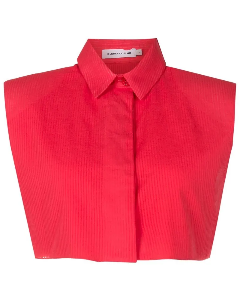 Gloria Coelho Ärmelloses Cropped-Poloshirt - Rot Rot