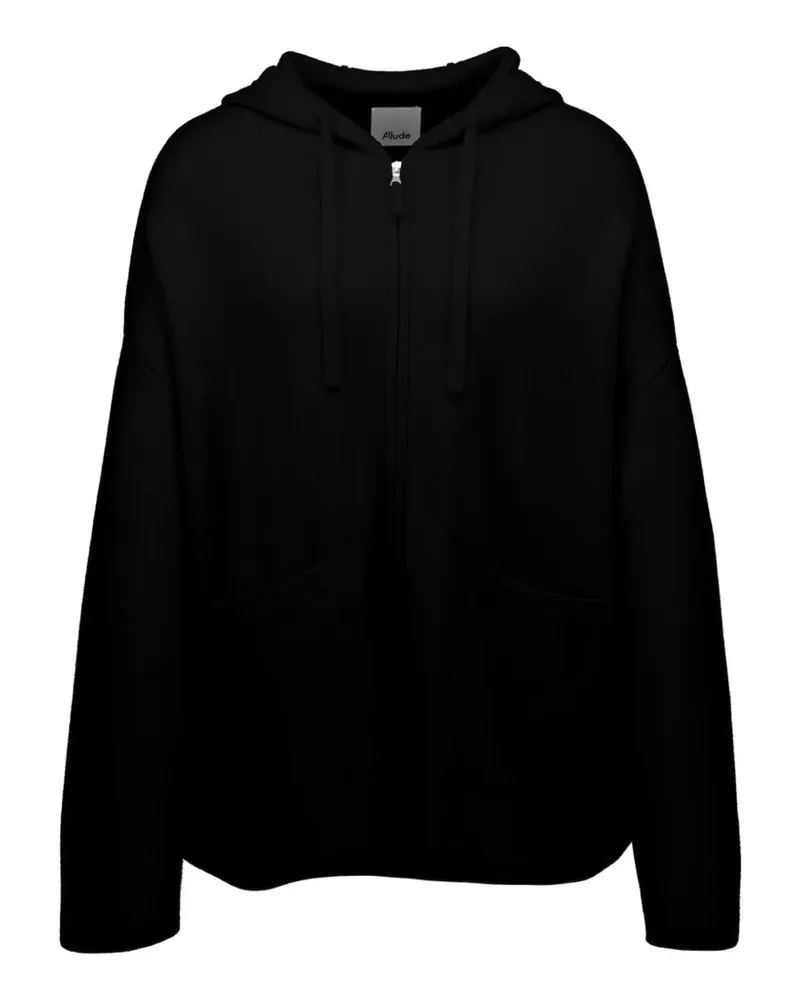 ALLUDE Kapuzenjacke mit Reißverschluss - Schwarz Schwarz