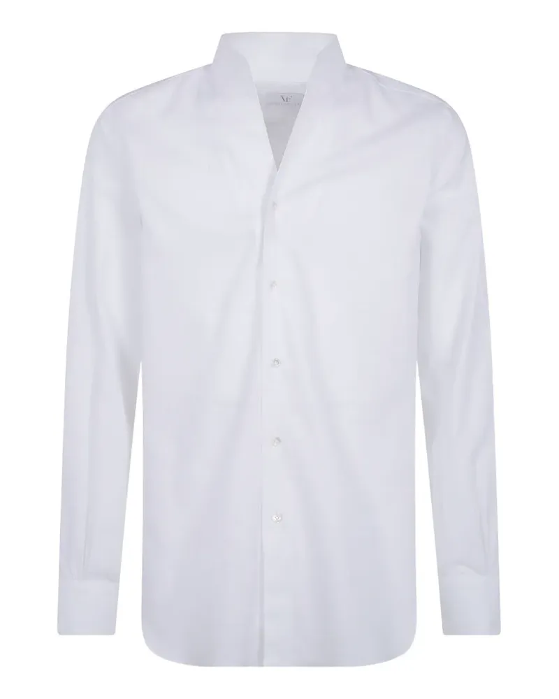 MAZZARELLI mandarin-collar long-sleeve shirt - Weiß Weiß