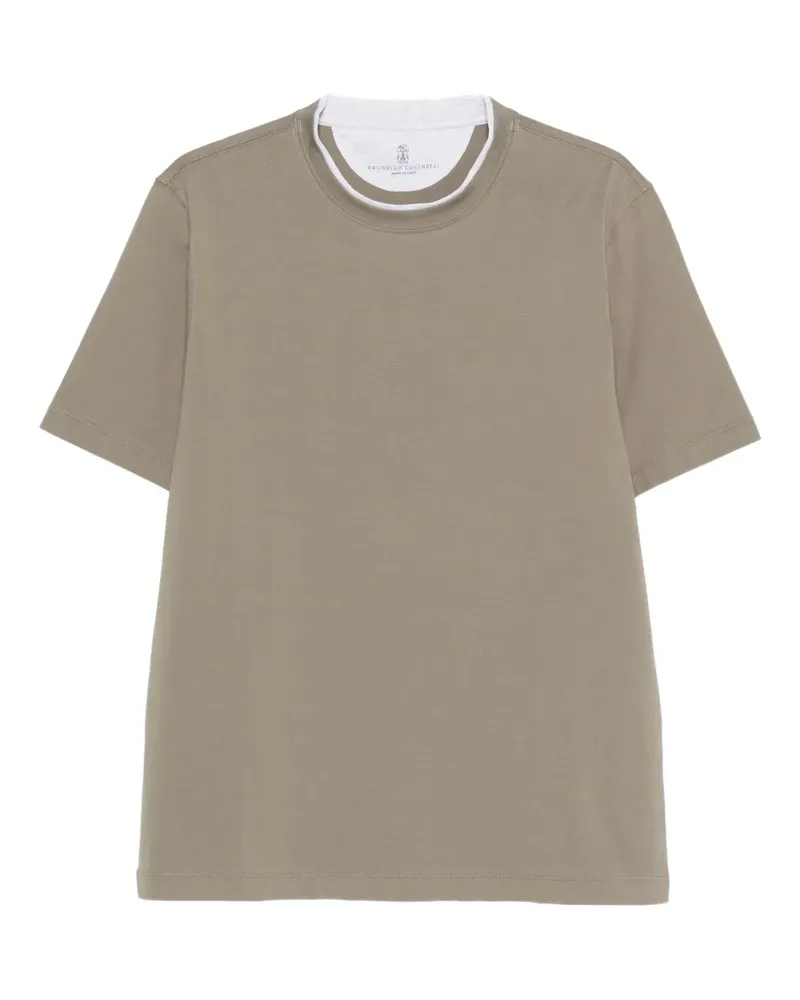 Brunello Cucinelli T-Shirt mit Kontrastdetails - Grün Grün