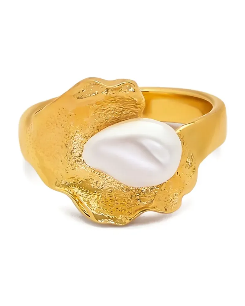 Oscar de la Renta Pearl Lily Pad Ring - Gold Gold