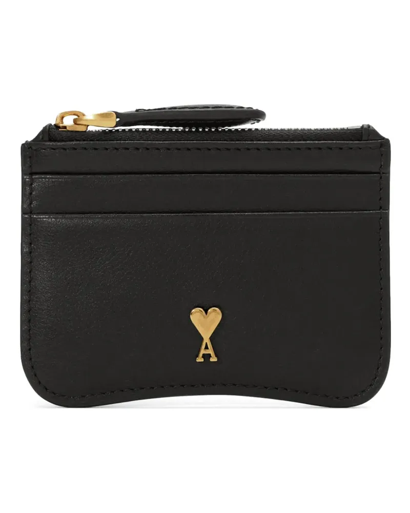 AMI Paris Paris Paris zipped cowhide-leather card holder - Schwarz Schwarz