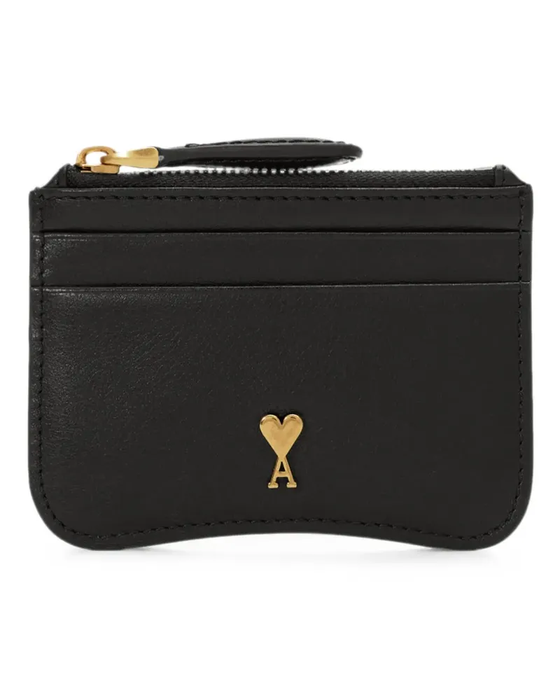 AMI Paris Paris Paris zipped cowhide-leather card holder - Schwarz Schwarz