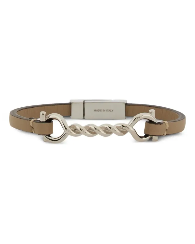 Ferragamo Gancini Lederarmband (20 cm) - Silber Silber