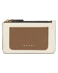 Marni Kartenetui mit Logo-Print Nude