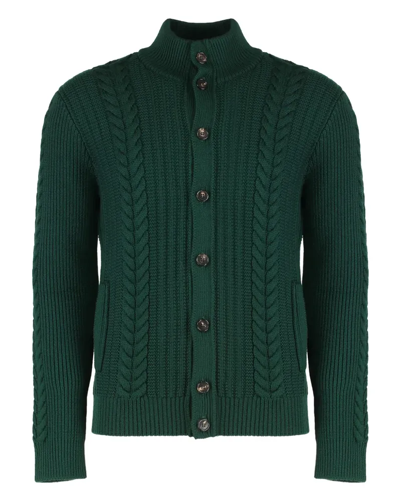 Slowear buttoned pockets virgin-wool cardigan - Grün Grün