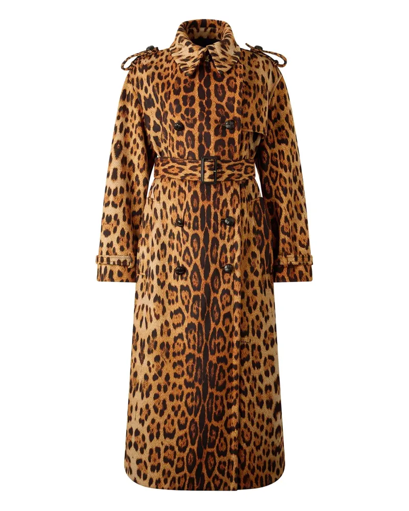 Roberto Cavalli Trenchcoat mit Jaguar-Print - Braun Braun