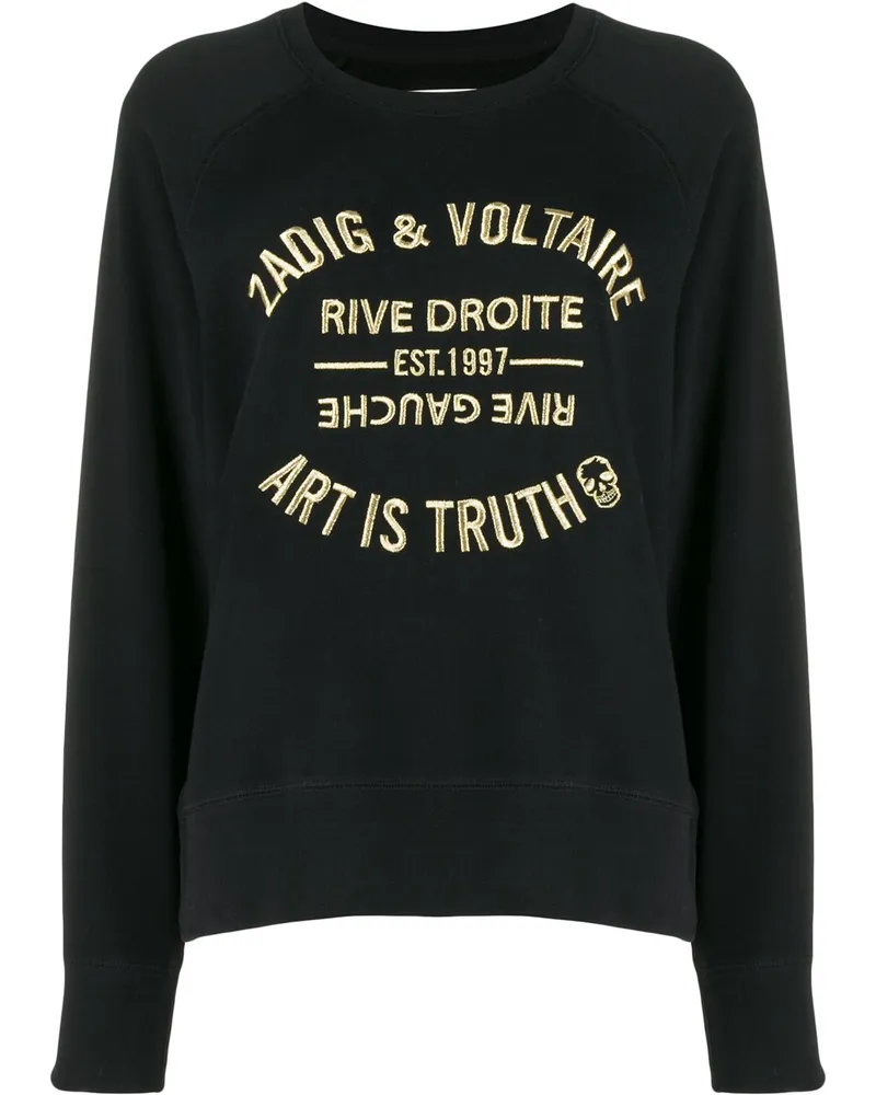 Zadig & Voltaire Sweatshirt mit "Art is Truth"-Stickerei - Schwarz Schwarz