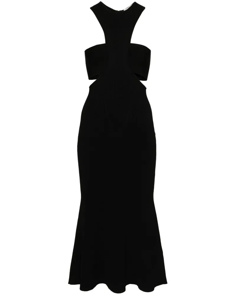 Alexander McQueen Slashed Harness Midikleid - Schwarz Schwarz