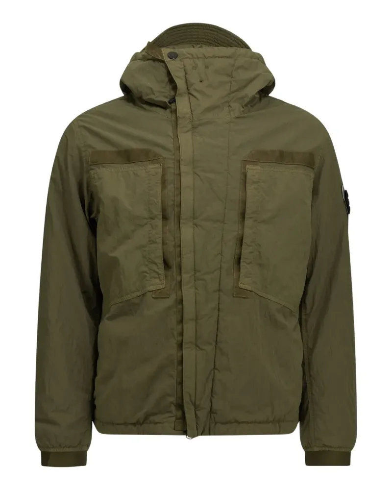 Stone Island Q100007 wattierte Kapuzenjacke - Grün Grün