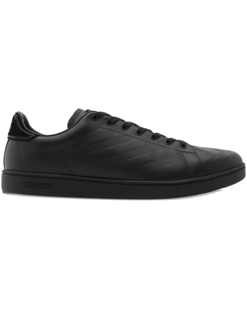 Burberry embossed-check leather sneakers - Schwarz Schwarz