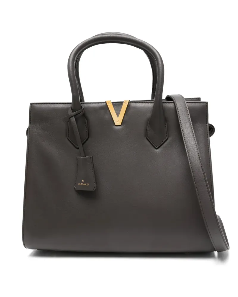 Via Roma 15 Tote Bag mit V-Detail - Braun Braun