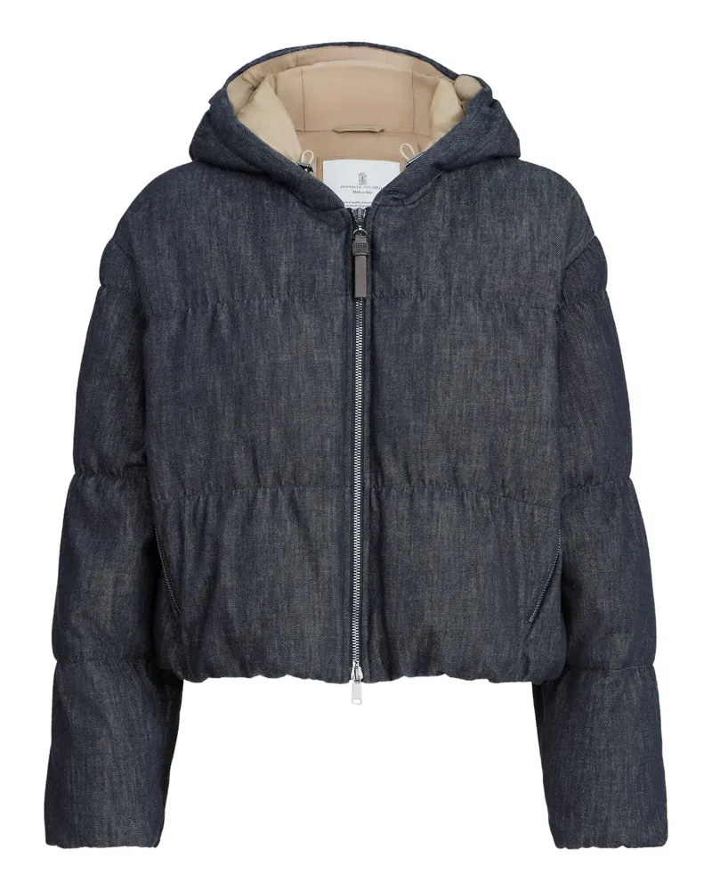 Brunello Cucinelli Gefütterte Kapuzenjacke - Blau Blau