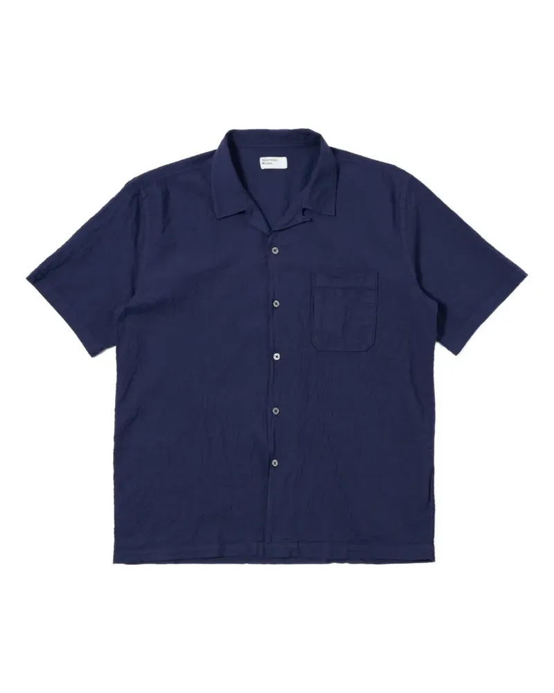 Universal Works Strukturiertes Hemd mit Brusttasche - Blau Blau