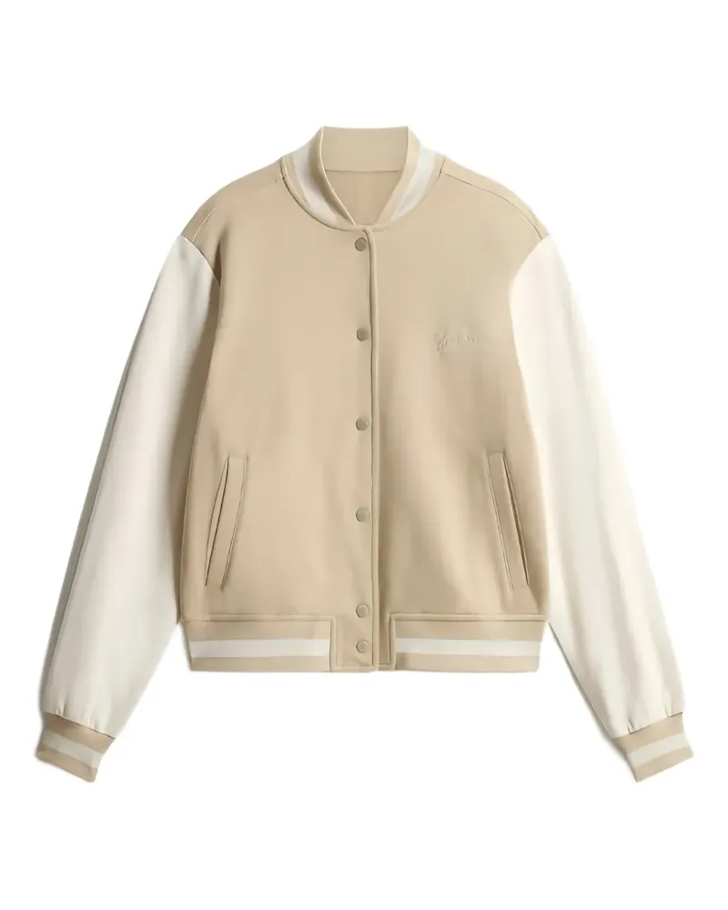 Woolrich embroidered-logo drop-shoulder jacket - Nude Nude
