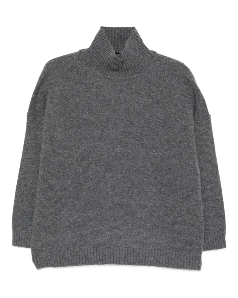 Max Mara Pullover mit Stehkragen - Grau Grau