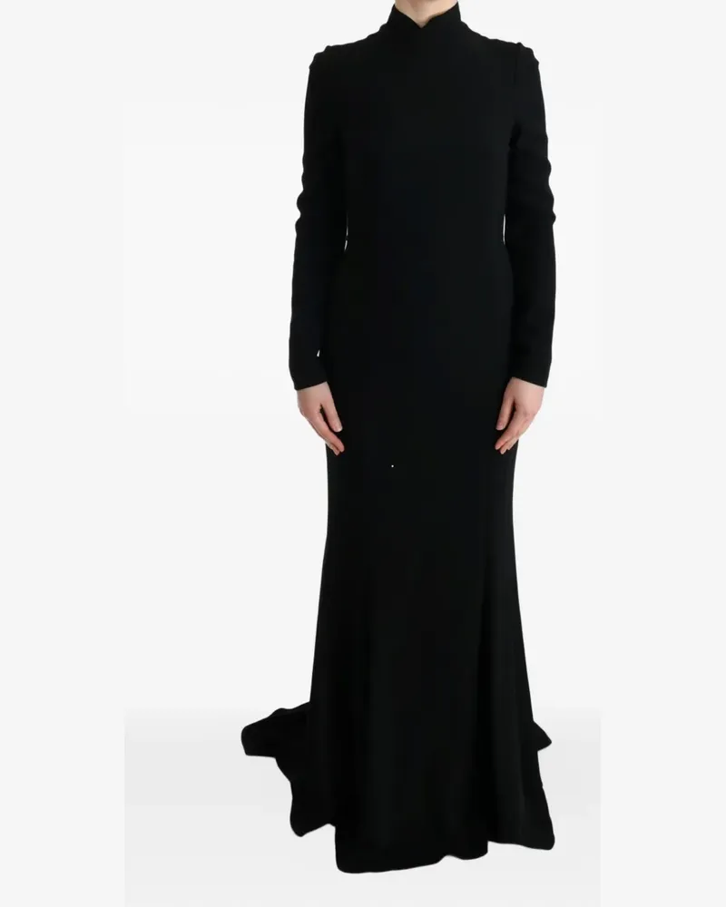 Dolce & Gabbana Langärmeliges Maxikleid aus Stretchkrepp - Schwarz Schwarz
