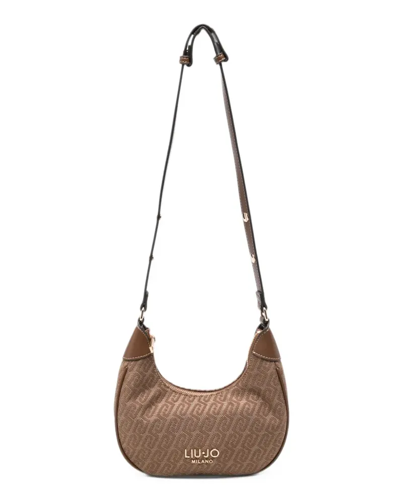 Liu Jo Kleine Schultertasche mit Monogrammmuster - Braun Braun
