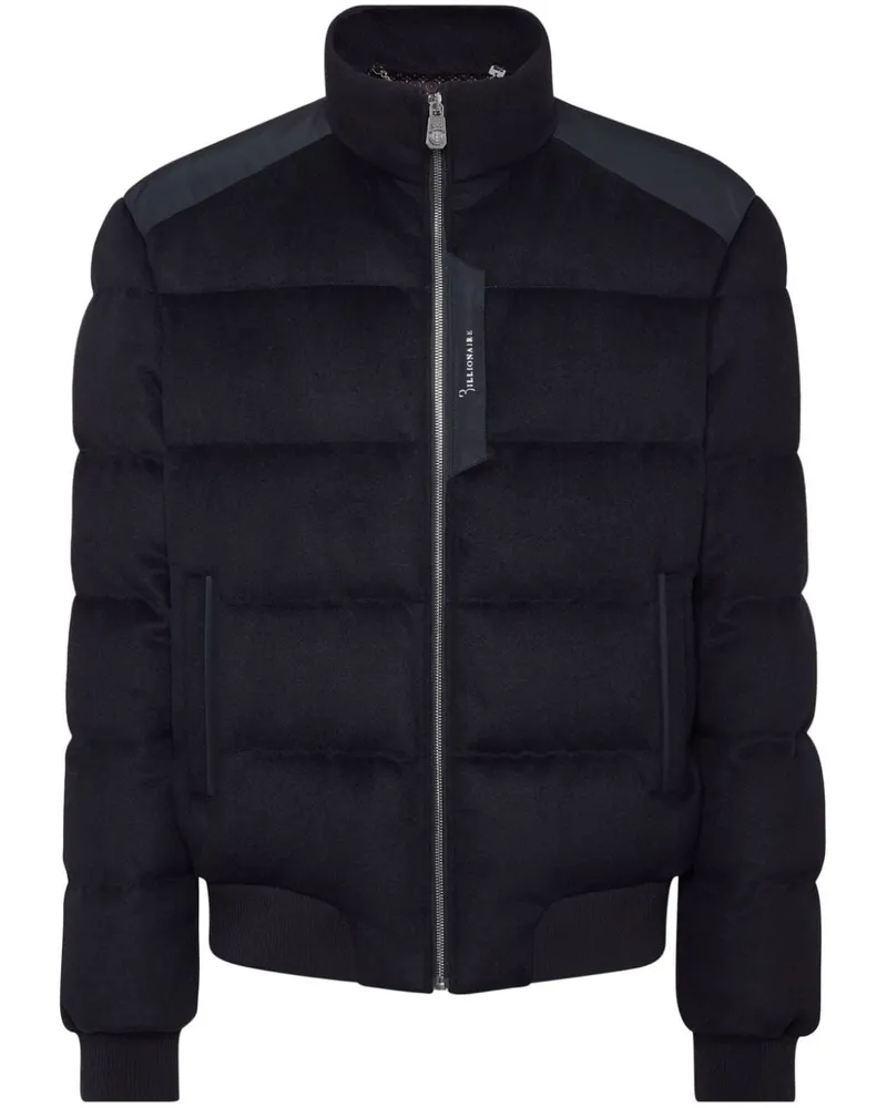 Billionaire Wattierte Jacke mit Logo-Patch - Blau Blau