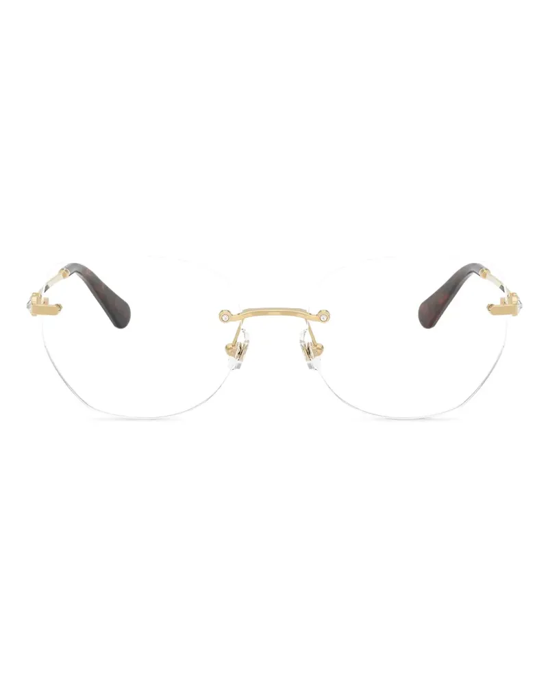 Swarovski rimless geometric-frame glasses - Gold Gold