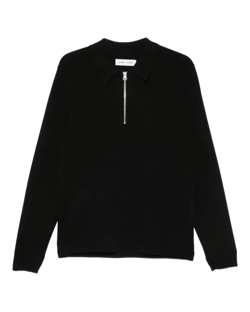 Samsøe & Samsøe Strickpullover mit Reißverschluss - Schwarz Schwarz