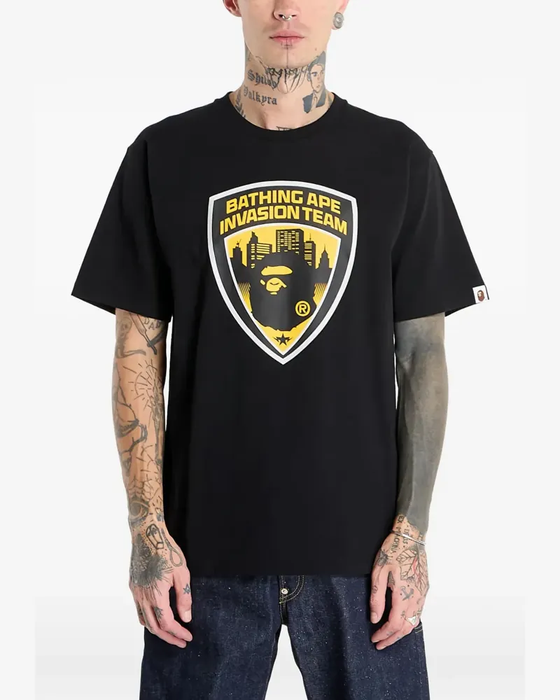 BAPE emblem short-sleeve T-shirt - Schwarz Schwarz