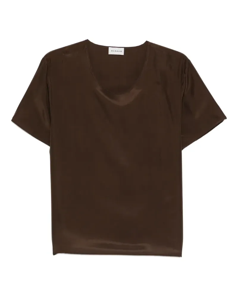 P.A.R.O.S.H. P.A.R.O H. Kurzärmelige Saxon Bluse - Braun Braun