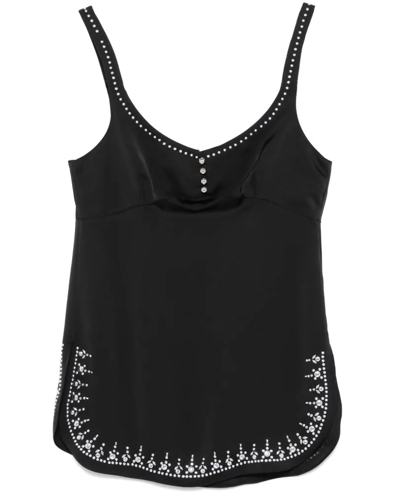 Paco Rabanne Oberteil mit Nietendetail - Schwarz Schwarz