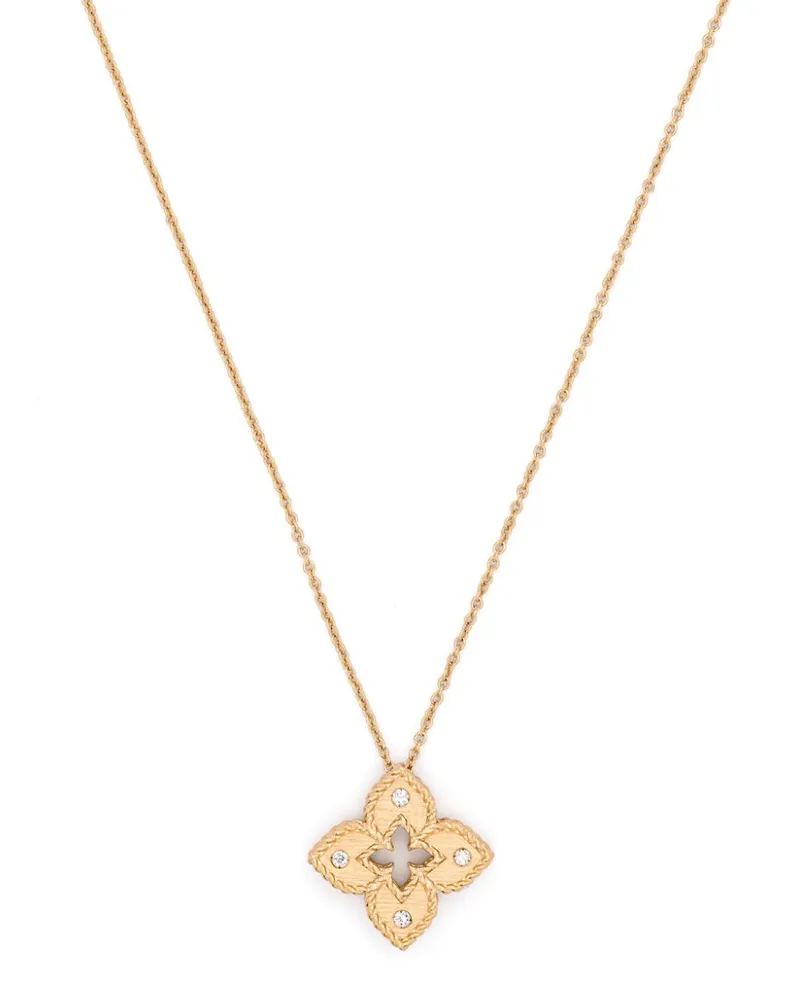 Roberto Coin 18kt Venetian Princess Rotgoldhalskette mit Diamant - Rosa Rosa