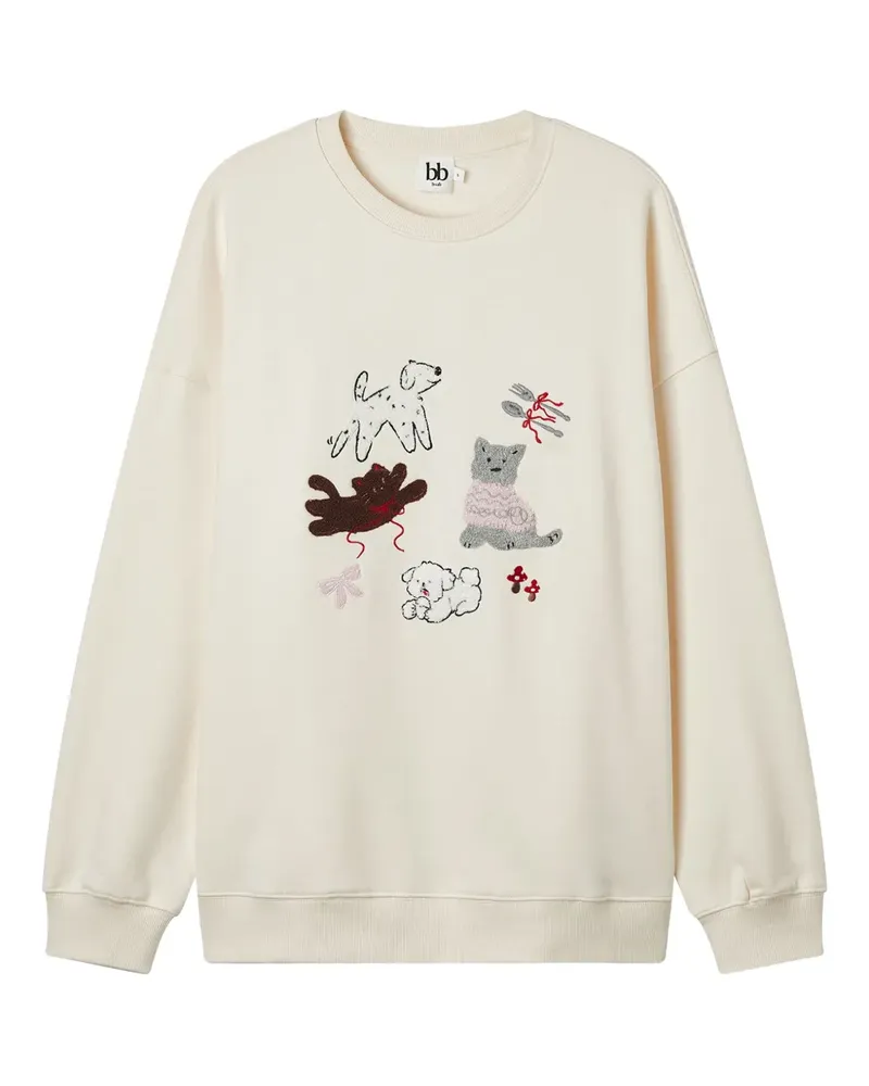 b+ab embroidered sweatshirt - Nude Nude