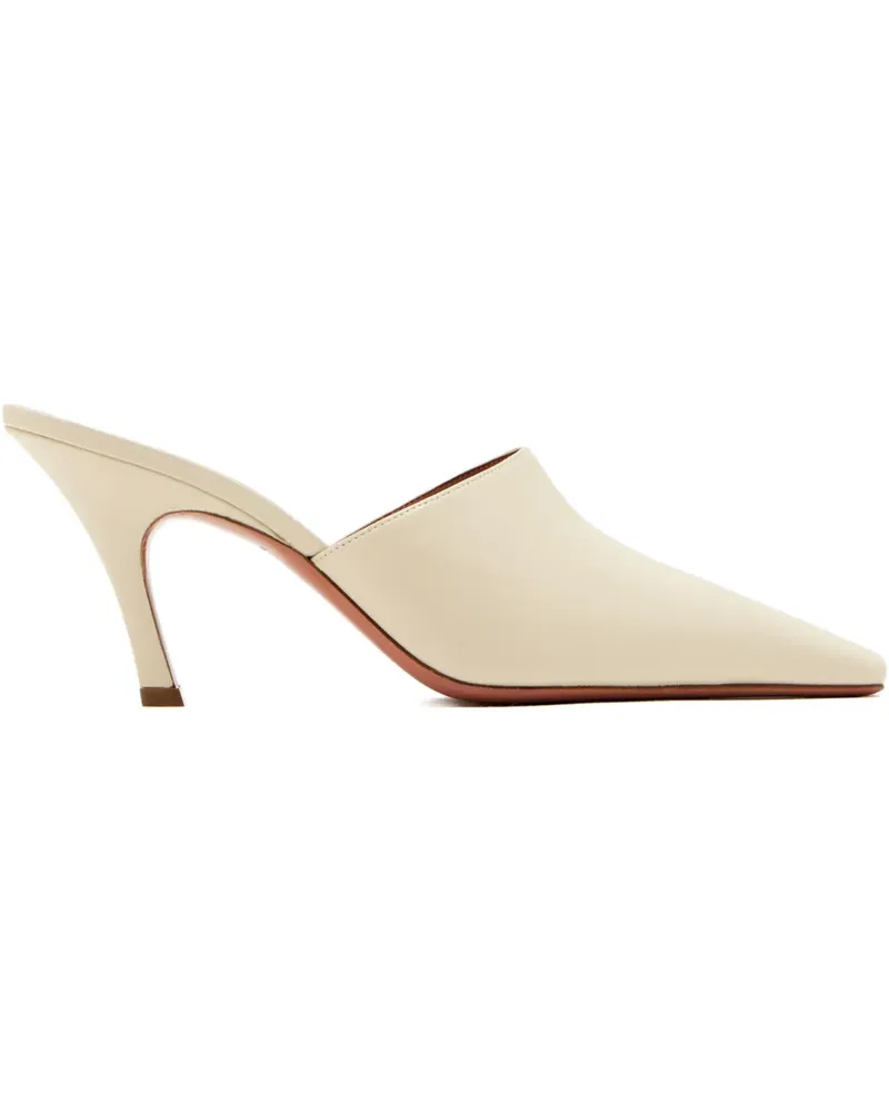 Amina Muaddi Jamie square-toe heeled mules - Nude Nude