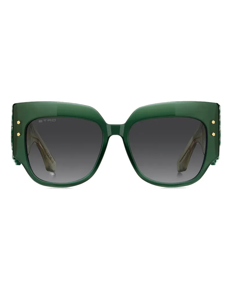 Etro Eckige Sonnenbrille mit Blütendetail - Grün Grün