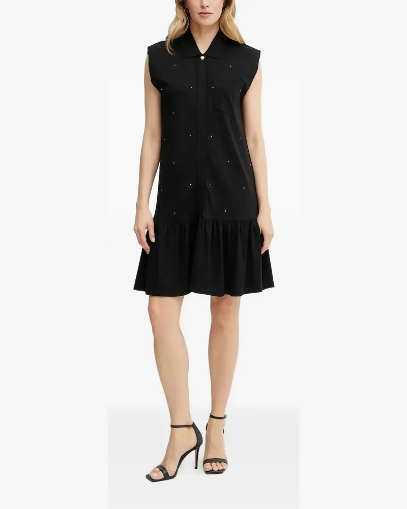 Liu Jo Verziertes Minikleid mit Rüschen - Schwarz Schwarz