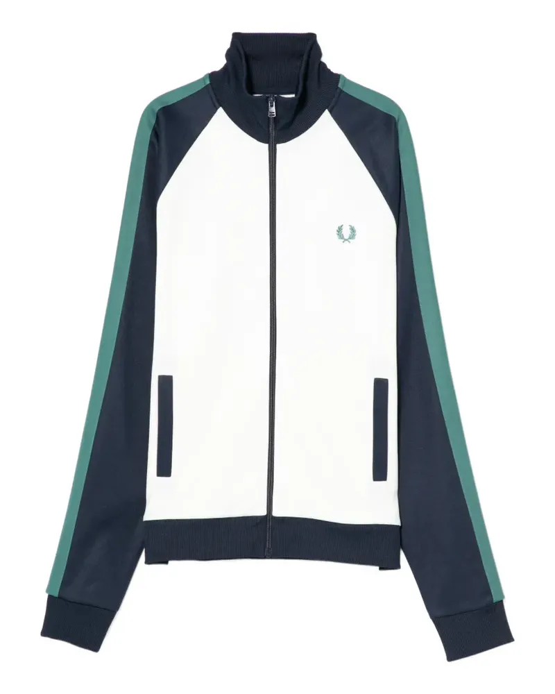 Fred Perry Jacke mit Kontrastärmeln - Weiß Weiß