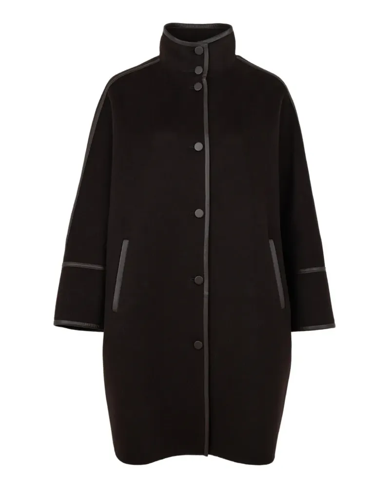 Yves Salomon Oversized-Mantel mit Lederbesatz - Braun Braun