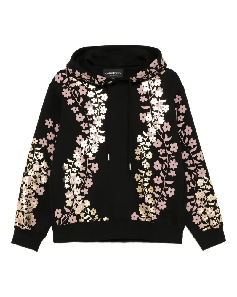 Cynthia Rowley Hoodie mit Folien-Print - Schwarz Schwarz