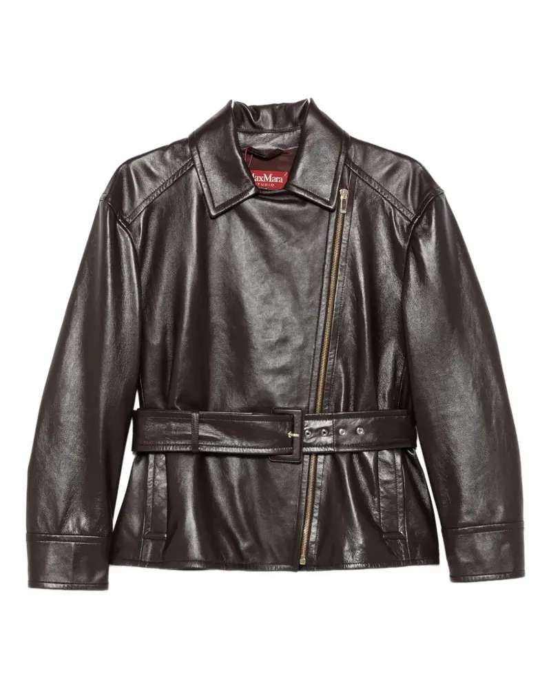 Max Mara Giusto belted leather jacket - Braun Braun