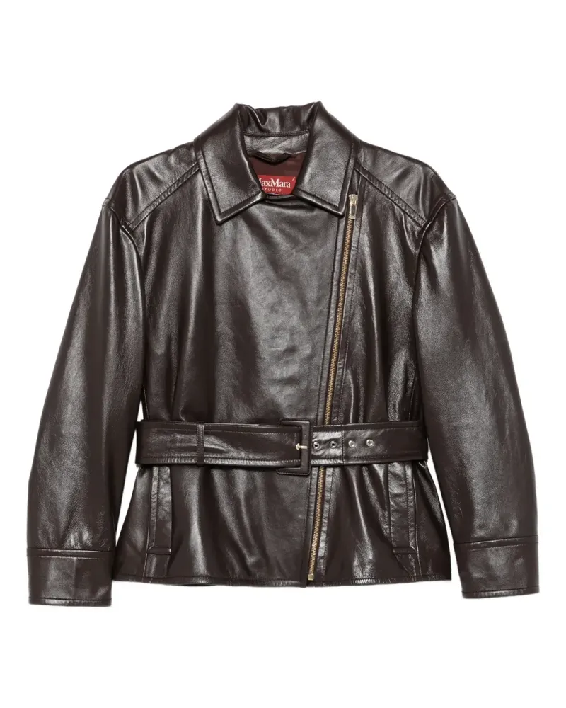 Max Mara Giusto belted leather jacket - Braun Braun