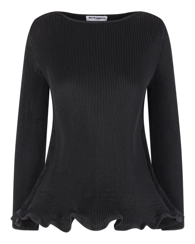 Melitta Baumeister Bluse mit Falten - Schwarz Schwarz