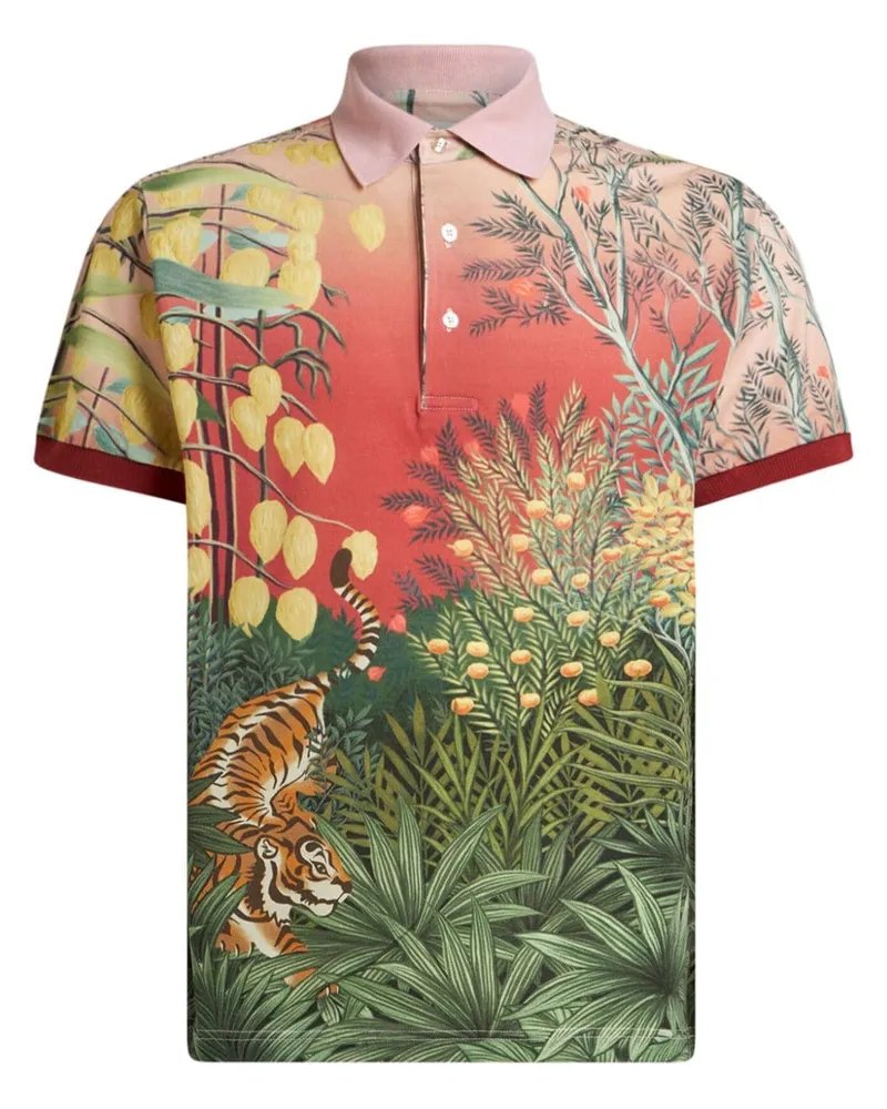 Etro Poloshirt mit grafischem Print - Grün Grün