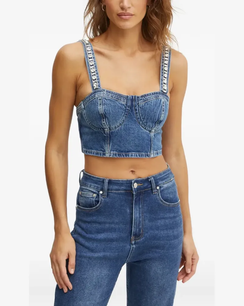 Guess Jeansoberteil mit verzierten Trägern - Blau Blau