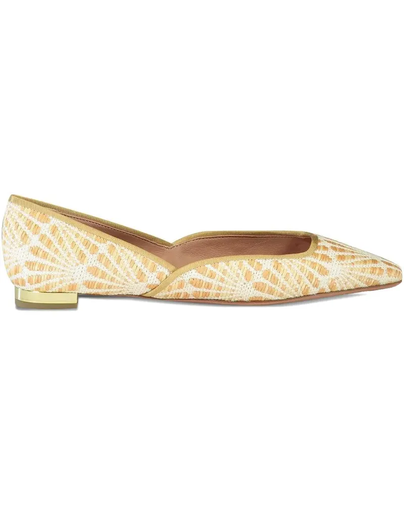 Aquazzura Maia raffia flat pumps - Nude Nude