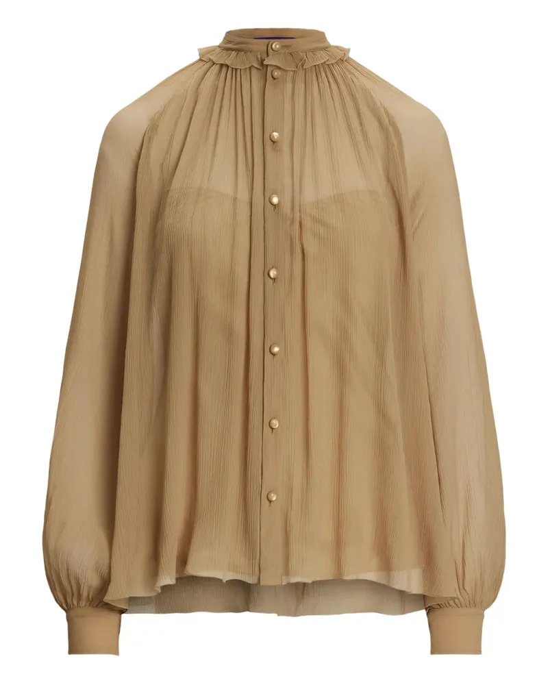 Ralph Lauren Bluse mit Stehkragen - Nude Nude