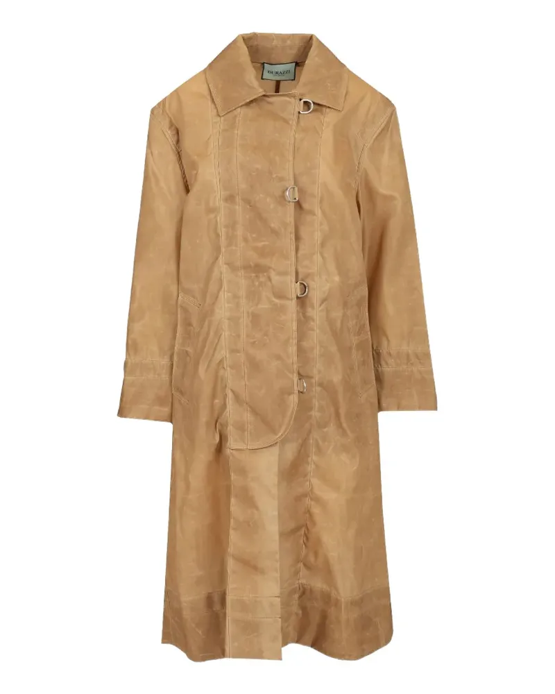 Durazzi Milano leather-effect d-ring coat - Nude Nude