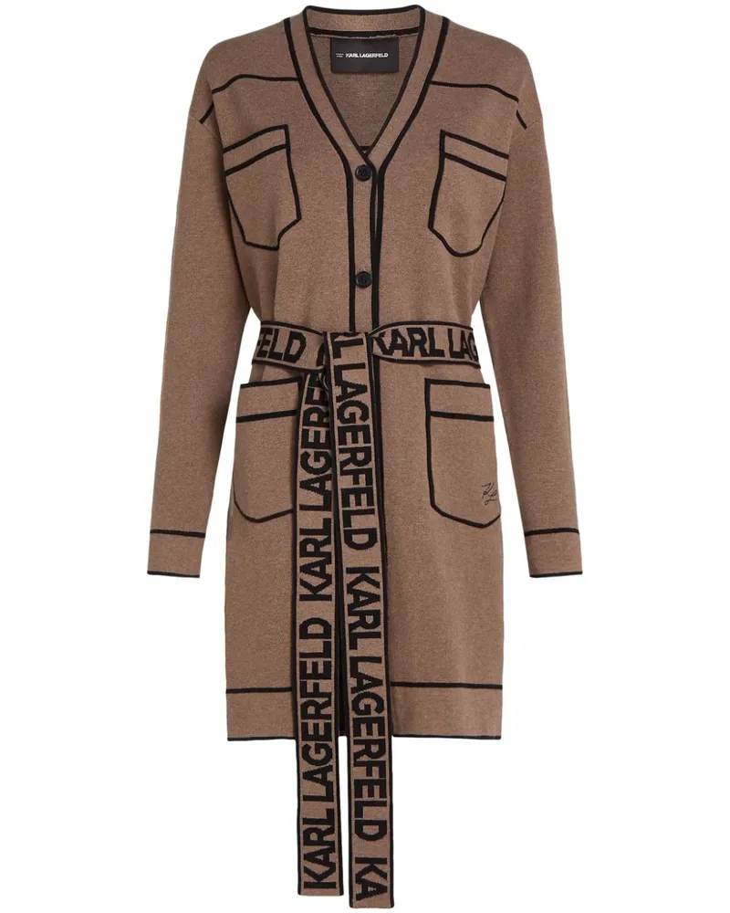 Karl Lagerfeld Cardigan mit Gürtel - Braun Braun