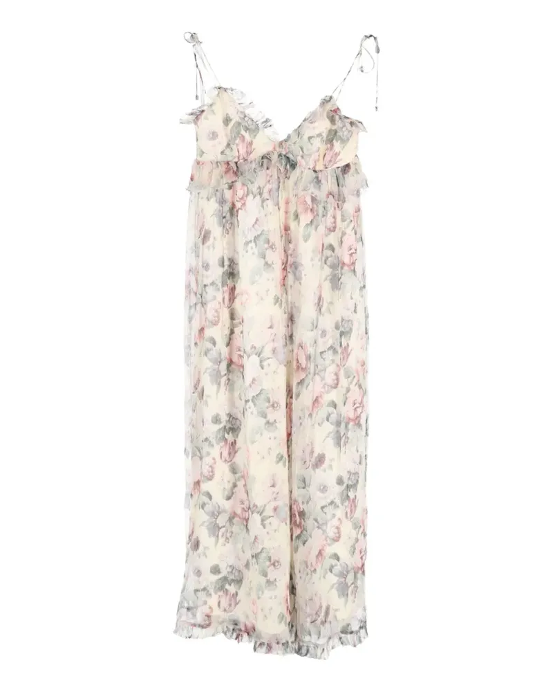 Zimmermann floral-print sleeveless jumpsuit - Nude Nude